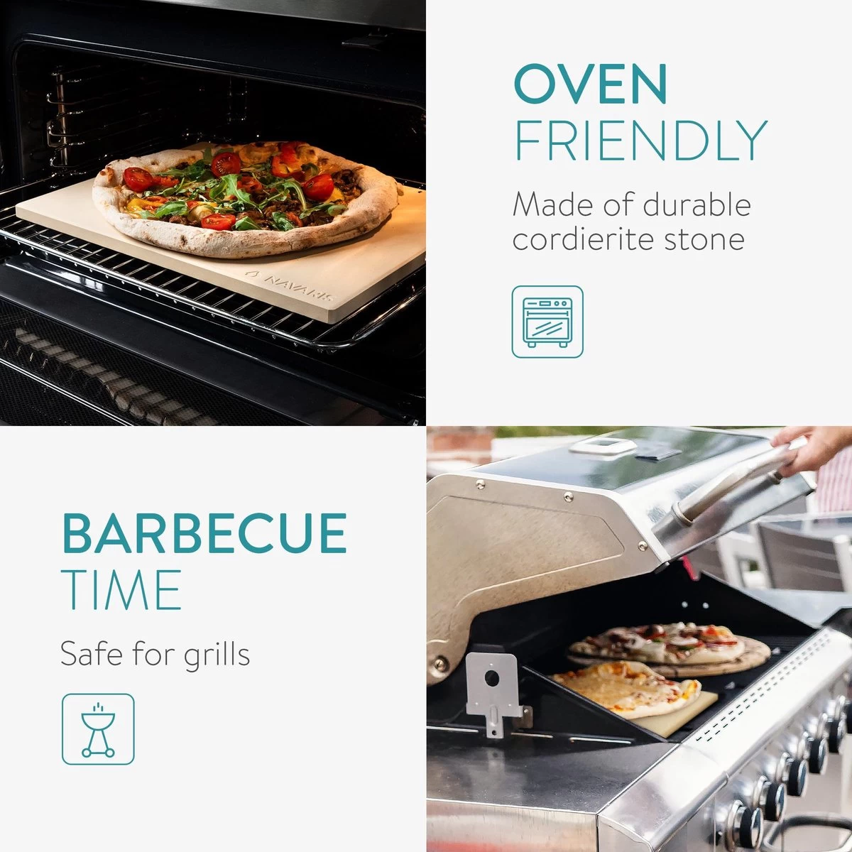 Navaris Pizzasteen XL Voor Oven En Barbecue - Rechthoekige Pizzaplaat 38 X 30 Cm - Inclusief Pizzaschep Met Extra Lang Handvat En Receptenboek 6 Navaris Pizzasteen XL Voor Oven En Barbecue - Rechthoekige Pizzaplaat 38 X 30 Cm - Inclusief Pizzaschep Met Extra Lang Handvat En Receptenboek - Afbeelding 5