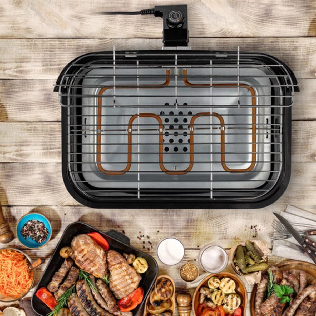 Princess 112252 Hybride Barbecue – Elektrische BBQ - Tafelmodel - 2000W - 44x 29cm - Gebruik Elektrisch Of Met Kolen 21 Princess 112252 Hybride Barbecue – Elektrische BBQ - Tafelmodel - 2000W - 44x 29cm - Gebruik Elektrisch Of Met Kolen - Afbeelding 20