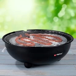 Alpina Elektrische BBQ - Tafel-Barbecue - Geen Rook - Binnen Barbecueën - 1250W - Ø 30 Cm - Zwart -Beste Thuiskeuken 1200x1200 832
