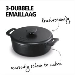 BRABANTIA THE DUTCH Gietijzeren Braadpan - Ø 28cm - MAT Zwart - Inductie -Beste Thuiskeuken 1200x1200 88