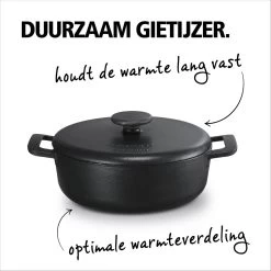 BRABANTIA THE DUTCH Gietijzeren Braadpan - Ø 28cm - MAT Zwart - Inductie -Beste Thuiskeuken 1200x1200 89