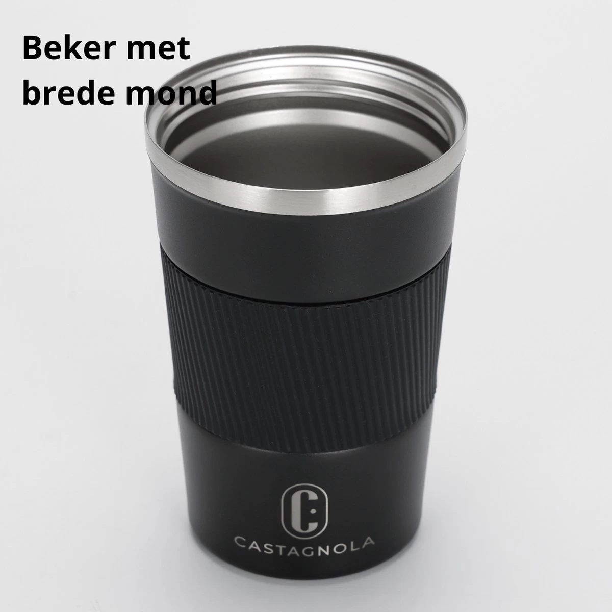 Castagnola Design RVS Koffiebeker To Go - Zwart - 380ml - Thermosbeker - Theebeker 9 Castagnola Design RVS Koffiebeker To Go - Zwart - 380ml - Thermosbeker - Theebeker - Afbeelding 7