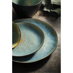 Palmer Serviesset Lotus Stoneware 6-persoons 24-delig Zwart Turquoise -Beste Thuiskeuken 1200x1200 990