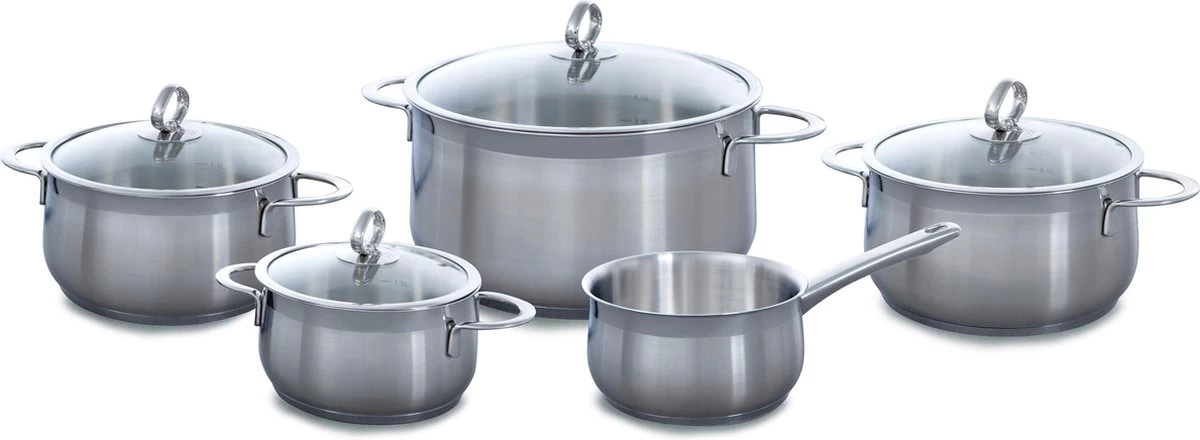 BK Excellent Pannenset - 5-delig - RVS - Inductie 3 BK Excellent Pannenset - 5-delig - RVS - Inductie
