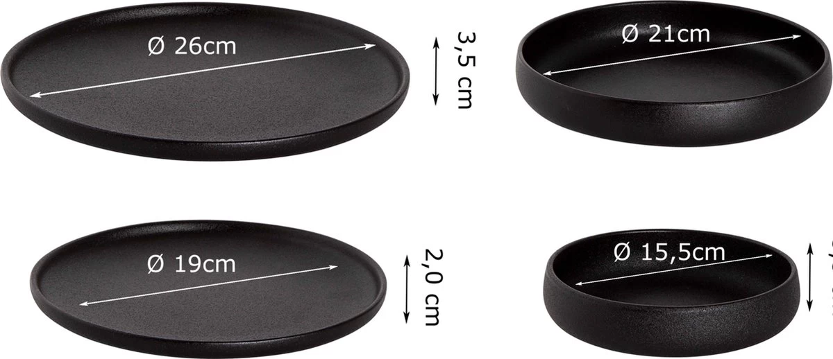 Maastricht Porselein Serviesset Universe Porselein 6-persoons 24-delig Zwart 12 Maastricht Porselein Serviesset Universe Porselein 6-persoons 24-delig Zwart - Afbeelding 10