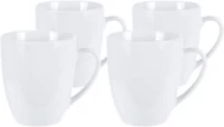 Excellent Houseware Set Van 4x Stuks Bekers/mokken Wit 380 Ml Van Porselein - Melkbekers -Beste Thuiskeuken 1200x682 2