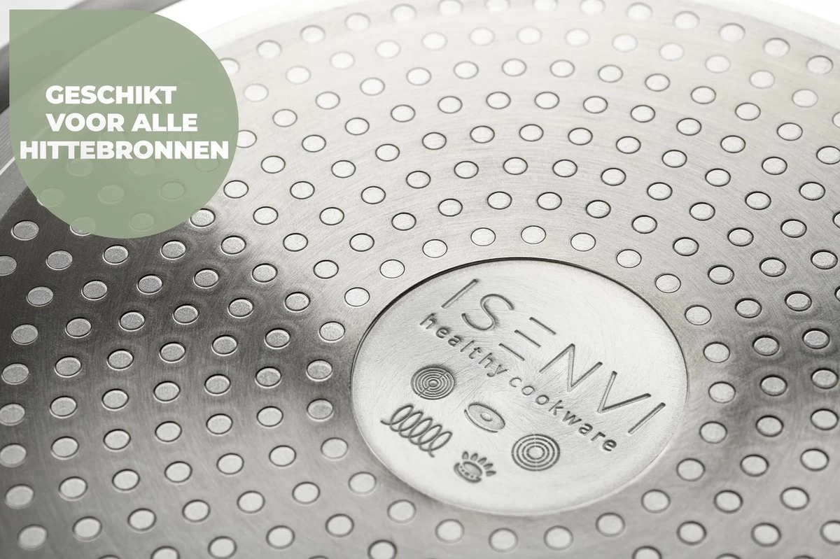 ISENVI Victoria Forged Keramische Wokpan 32CM - RVS Greep 4 ISENVI Victoria Forged Keramische Wokpan 32CM - RVS Greep - Afbeelding 2