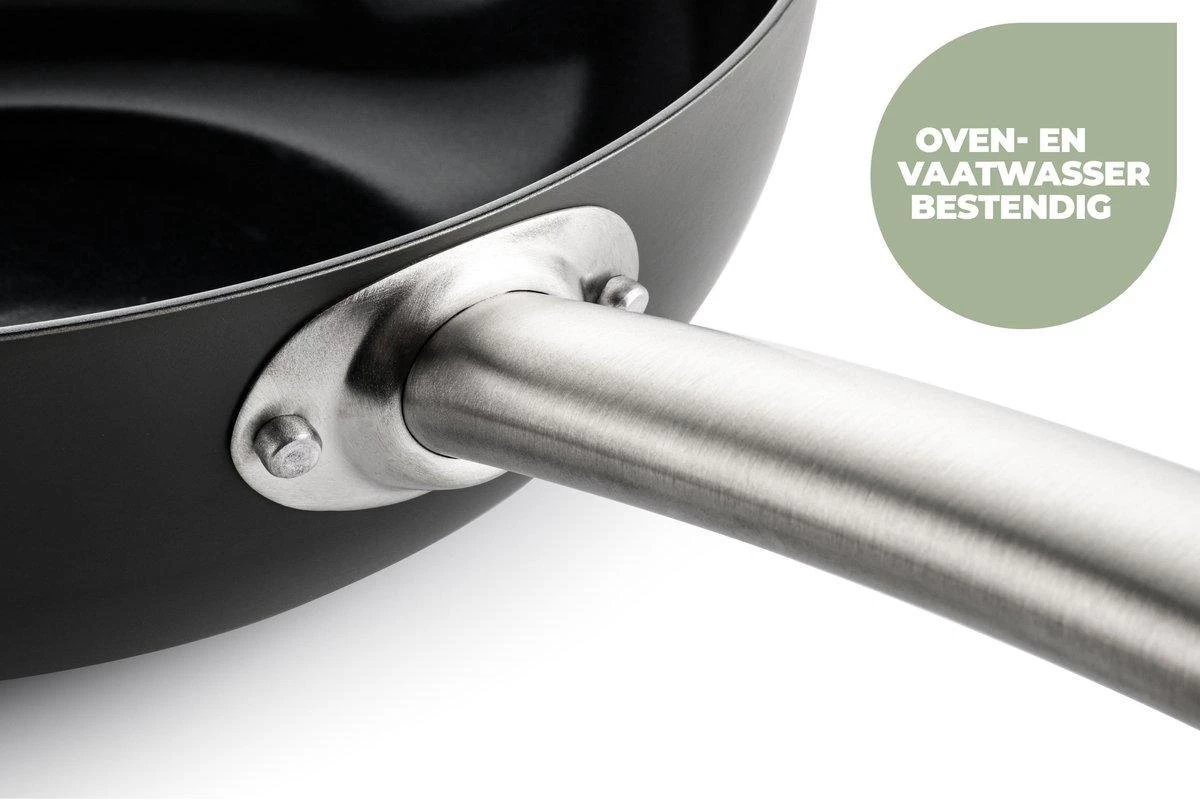 ISENVI Murray Keramische Wokpan Met Deksel 36 CM - RVS Greep 9 ISENVI Murray Keramische Wokpan Met Deksel 36 CM - RVS Greep - Afbeelding 7