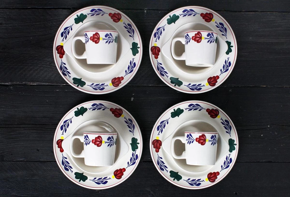 Boerenbont Set Van 4 Bekers Roeland 4 Boerenbont Set Van 4 Bekers Roeland - Afbeelding 2