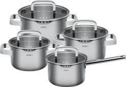 Sola Pannenset Juvia - 4 Delig - Ø 16,16,18,20 Cm - Zilver - RVS - Sandwichbodem -Beste Thuiskeuken 1200x826 1