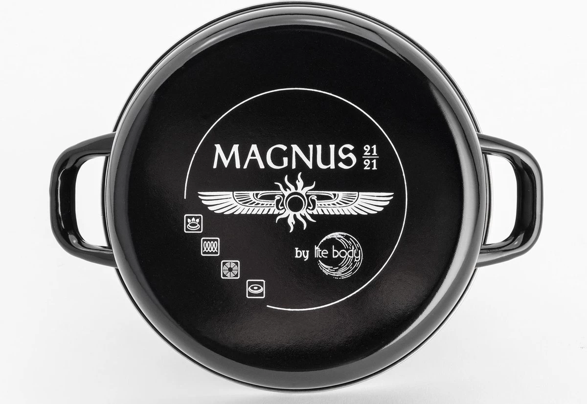 Lite-Body - Magnus Soeppan / Stamppotpan Met Deksel - Ø 24 Cm/ 8l - Emaille - Grijs 5 Lite-Body - Magnus Soeppan / Stamppotpan Met Deksel - Ø 24 Cm/ 8l - Emaille - Grijs - Afbeelding 3