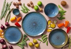 Palmer Serviesset Lotus Stoneware 6-persoons 24-delig Zwart Turquoise -Beste Thuiskeuken 1200x838 1