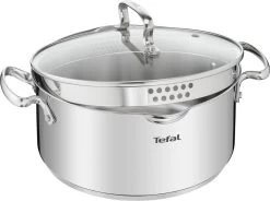 Tefal Duetto+ Pannenset -10 Delig- 5 Pannen - Kookpannenset - Zilver - Afdruipdeksels -Beste Thuiskeuken 1200x893 2