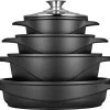 Smile 10-Delige Pannenset - Anti Aanbaklaag - Vaatwasser Bestendig - Zwart - MGK-17 1 Smile 10-Delige Pannenset - Anti Aanbaklaag - Vaatwasser Bestendig - Zwart - MGK-17 -Beste Thuiskeuken 1200x902 5