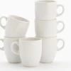 Lite-Body Hermes Koffie Beker - 200 Ml - Set Van 6 - Wit