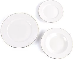 LeRijn® Serviesset Deventer 6 Persoons - 18 Delig - Licht Crème Wit Met Gouden Rand En Motief - Dinerborden - Soepborden - Dessertborden - Borden Servies - Bordenset -Beste Thuiskeuken 1200x972 4