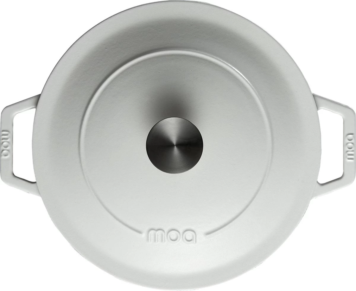 MOA Gietijzeren Braadpan - Inhoud 7,2 Liter - 30CM - Rond - Alle Warmtebronnen - Ook Voor Inductie - Gewicht 7,3 Kg - Wit - C30W 4 MOA Gietijzeren Braadpan - Inhoud 7,2 Liter - 30CM - Rond - Alle Warmtebronnen - Ook Voor Inductie - Gewicht 7,3 Kg - Wit - C30W - Afbeelding 2