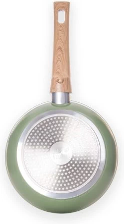 Just Vegan Koekenpan ECO Met Afneembaar Handvat 20 Cm Aluminium Groen