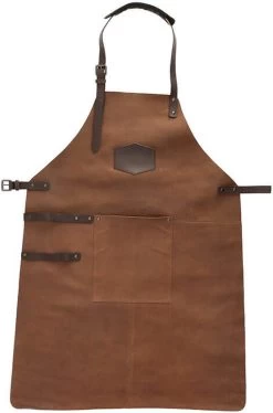 Old West BBQ Schort Barbecue Schort Leer - Cognac Bruin -Beste Thuiskeuken 792x1200 2